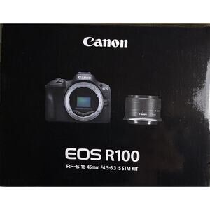 Canon EOS R100 Mirrorless Camera RF-S18-45mm F4.5-6.3 is STM Lens Kit